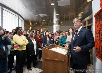 San Francisco Sheriff Ross Mirkarimi announced on Mother's Day at the women's county jail the sheriff department's doula program for pregnant inmates and efforts to improve family-based services for inmates, formerly incarcerated men and women, and their families.  Photos by Luke Thomas.