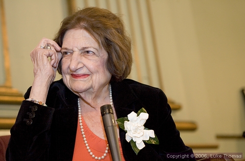 Helen Thomas, RIP. Photo by Luke Thomas.