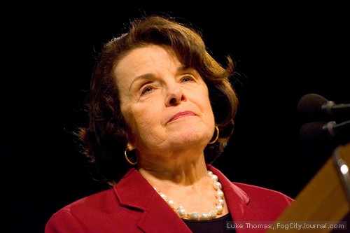 War hawk Sentaor Dianne Feinstein supports NSA snooping of Americans. File photo by Luke Thomas.