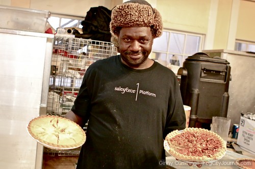 Pie man volunteer, Earl Watson.