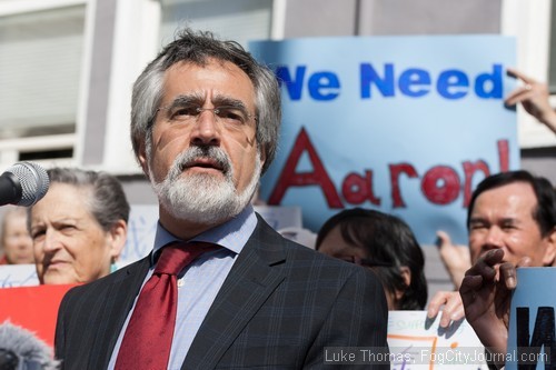 Former Board of Supervisors President Aaron Peskin announced Monday his second candidacy for District 3 Supervisor.  Photos by Luke Thomas.
